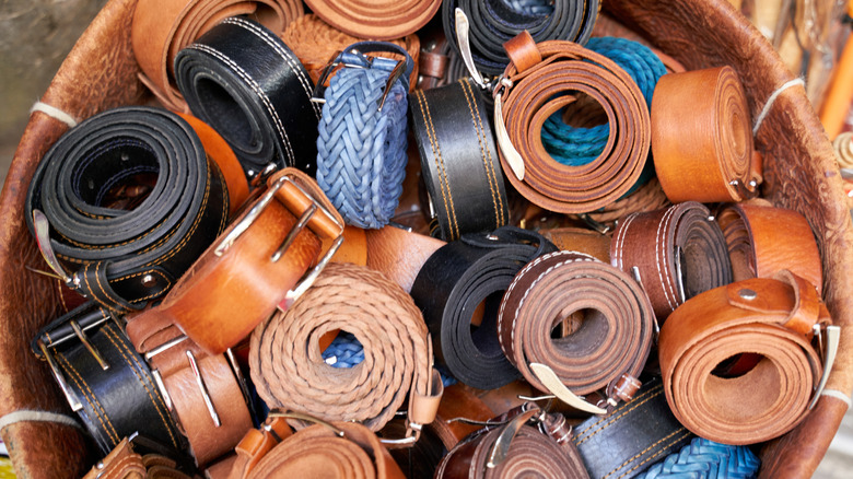 coiled leather belts