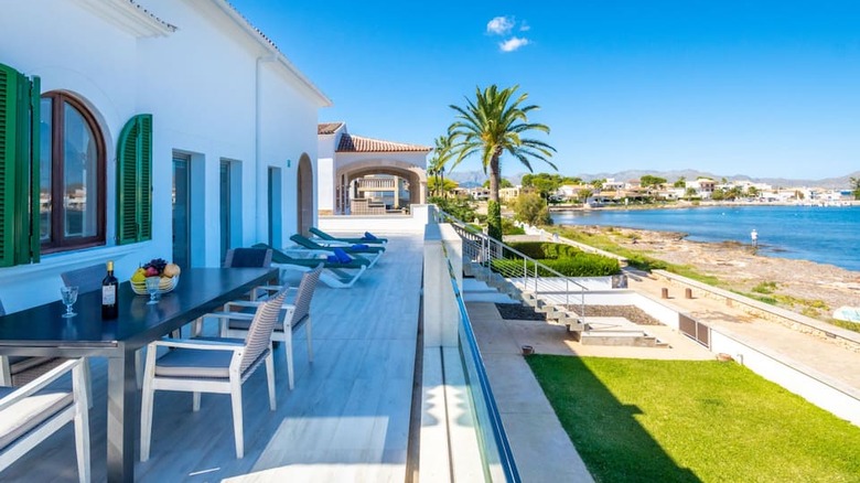 Outdoor patio and beach