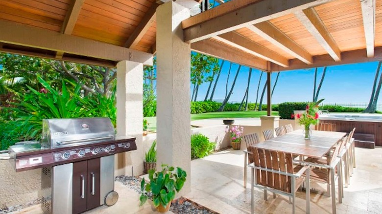 outdoor patio with ocean view