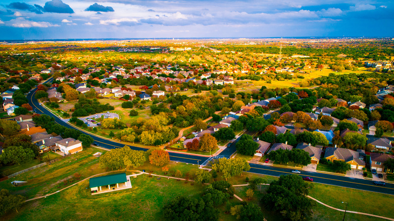aerial view of round rock