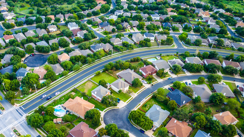 aerial view of neighborhood