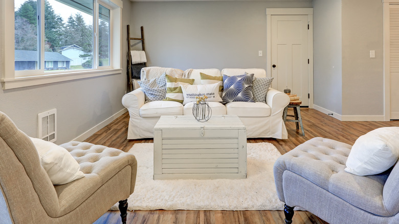 white sofa in living room