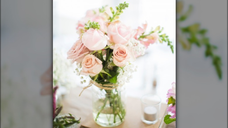 Pink flowers in vase