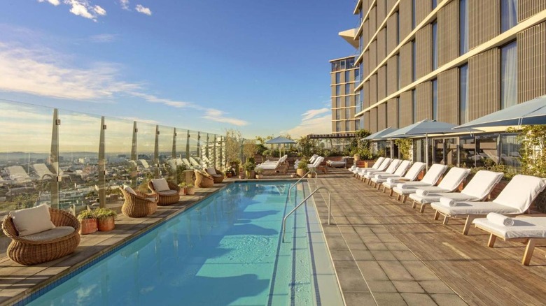 rooftop swimming pool with view