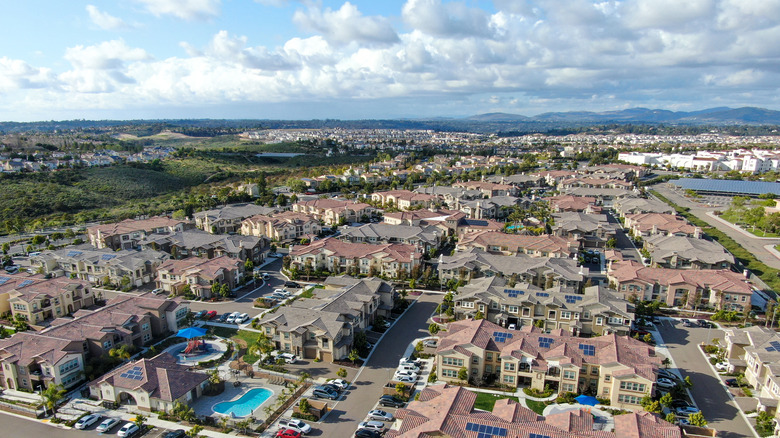 aerial view of san diego neighborhood