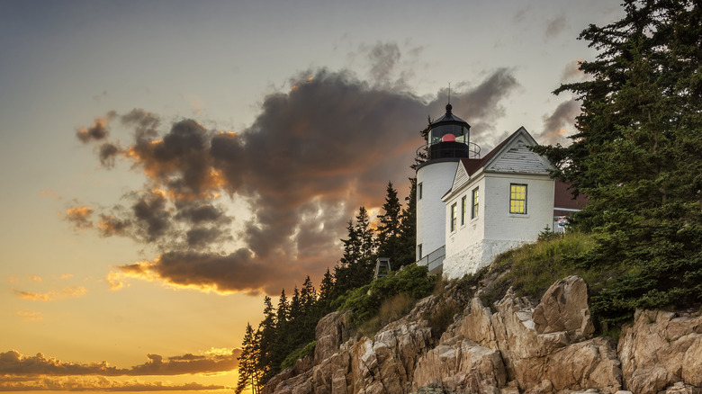 lighthouse on rocks