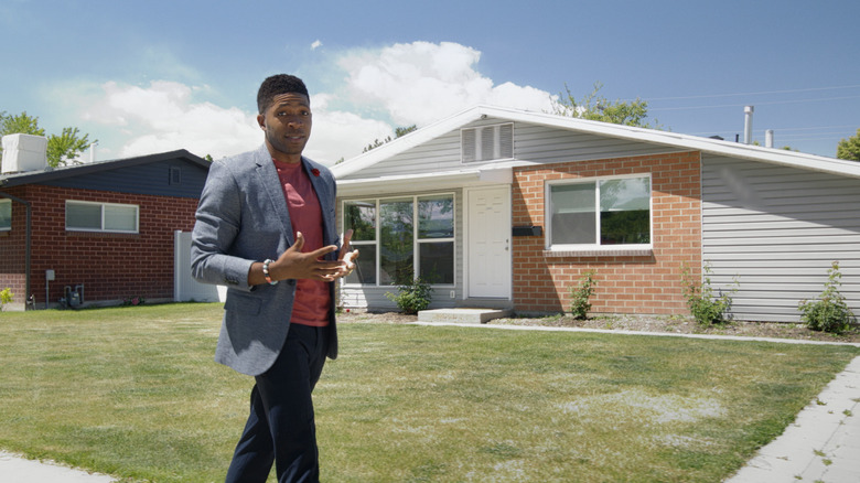 Andrew Tyree talking outside home in Beyond the Block