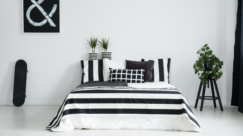 Black and white bedding