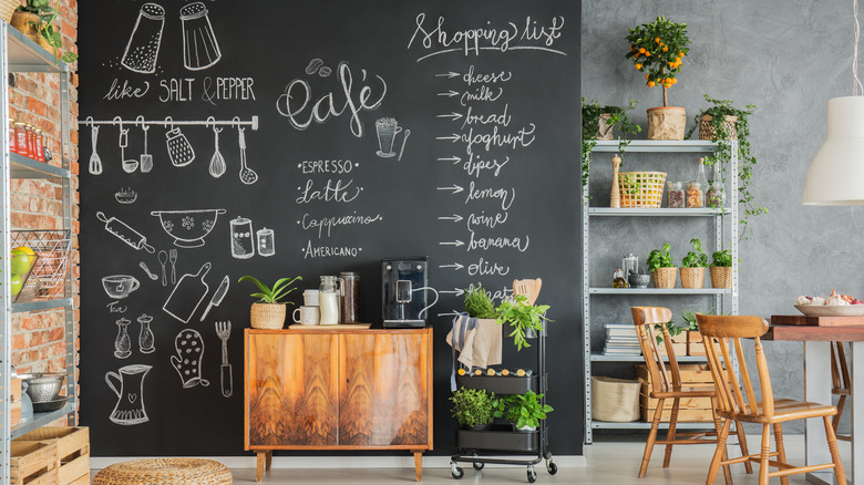 chalkboard wall in kitchen 