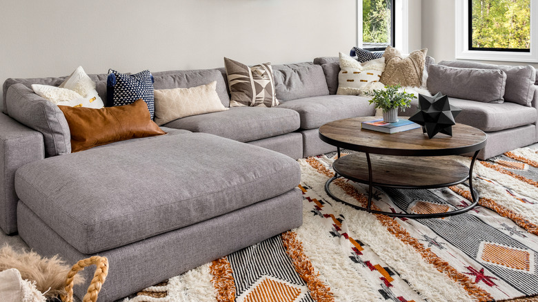 Bulk sectional sofa in home