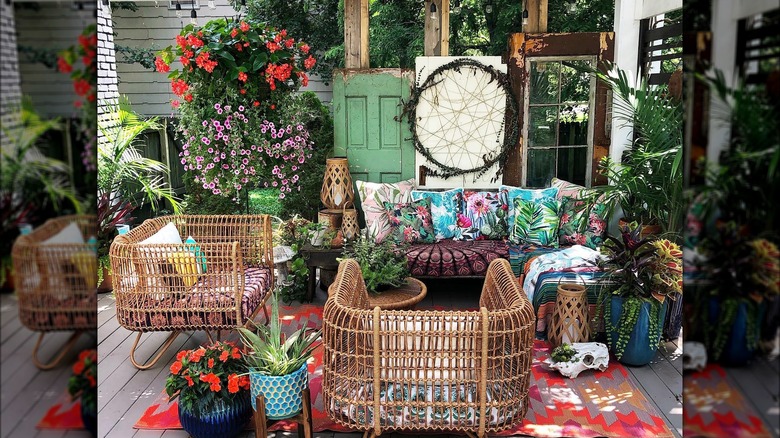 Plants around patio