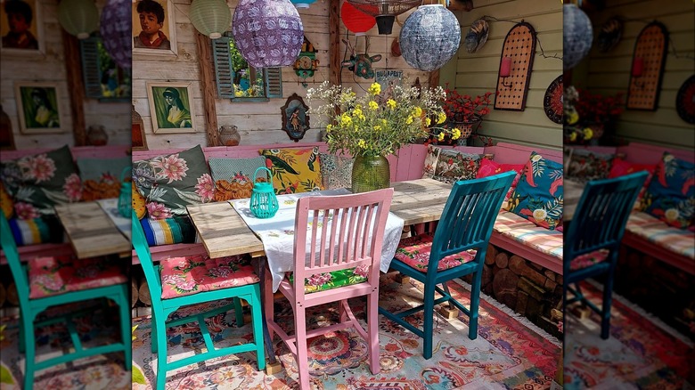 Boho dining area