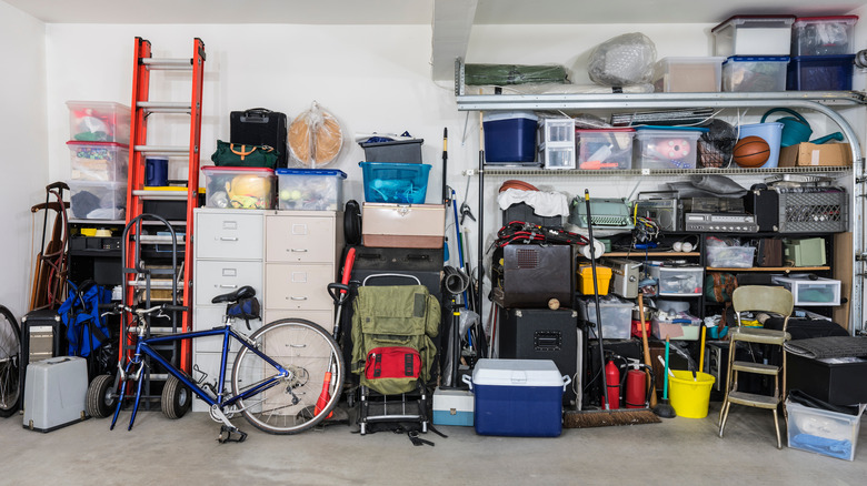 Cluttered garage