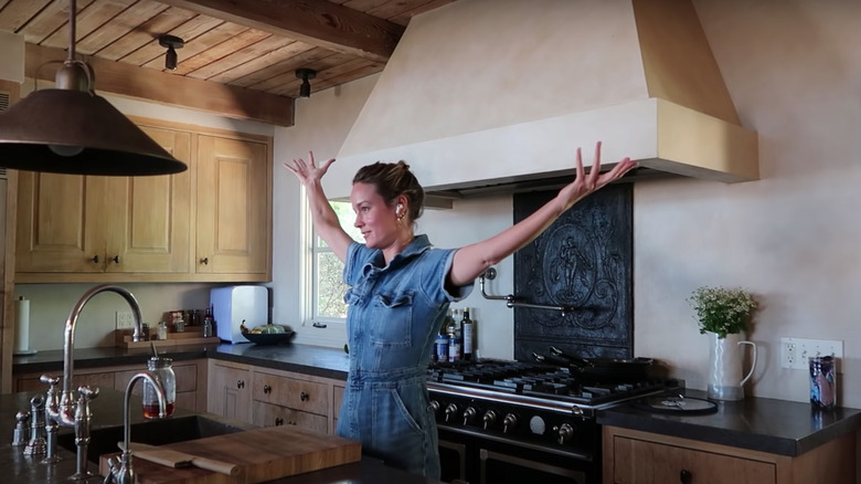 Brie Larson in Italian kitchen