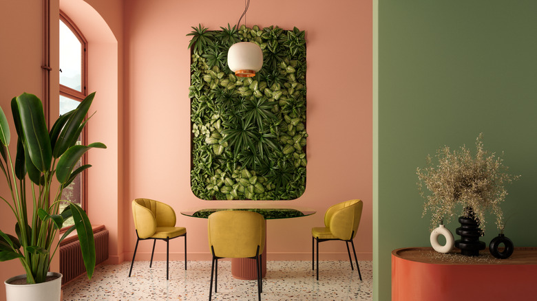 pink and green wall colors