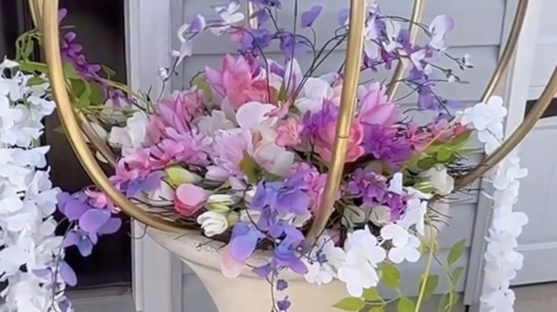 screen grab of diy flower arrangement video