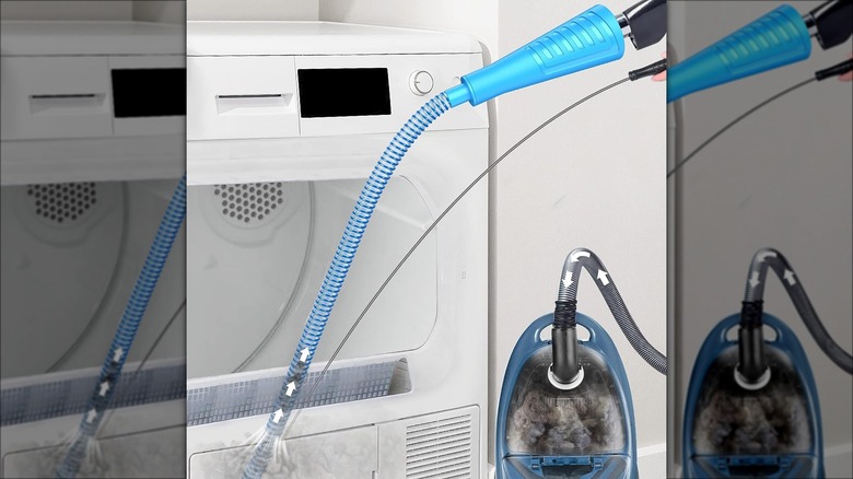 cleaning dryer vent with vacuum attachment