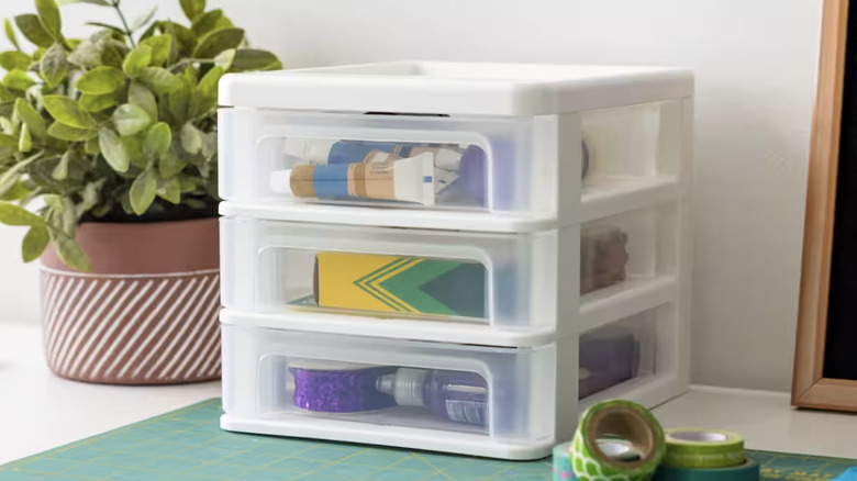 Clear Tabletop Storage Drawers