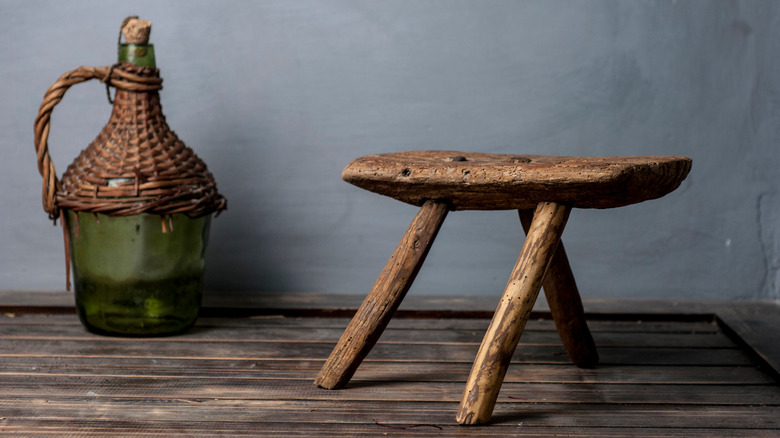 Primitive wooden stool