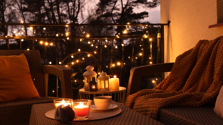 Cozy candlelit patio 