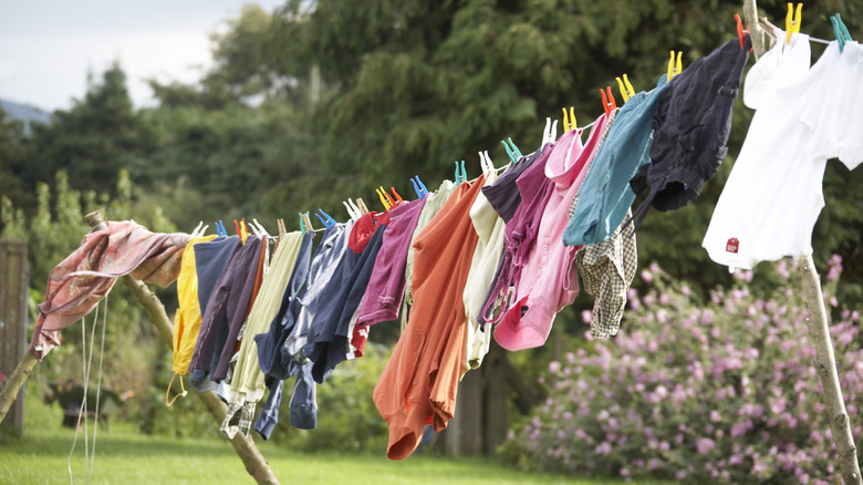 clothes on clothesline