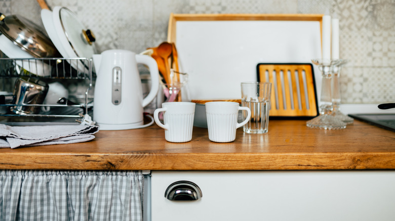 Butcher block countertop small kitchen