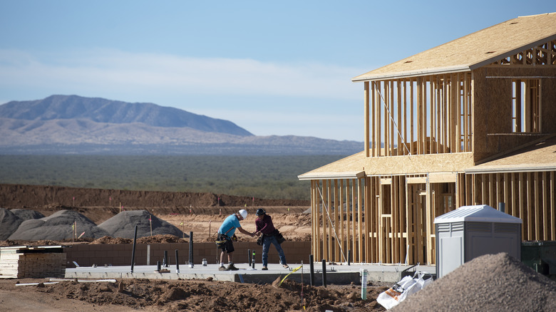 house under construction with view