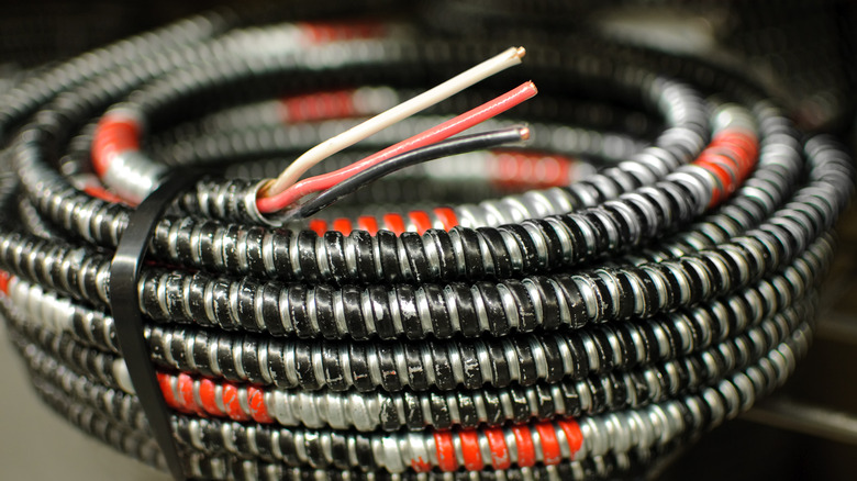 Coil of color-coded MC cable