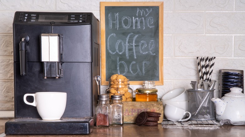 Coffee bar in kitchen