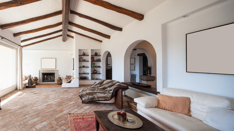 Home with beams and archways