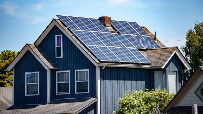 solar panels on a house