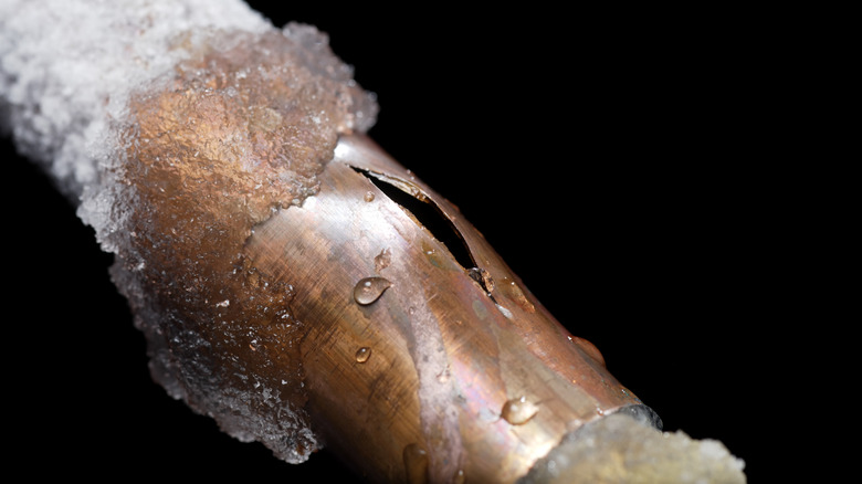 Freeze damage to pipe