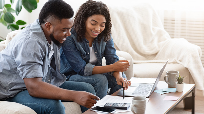 Couple discussing finances