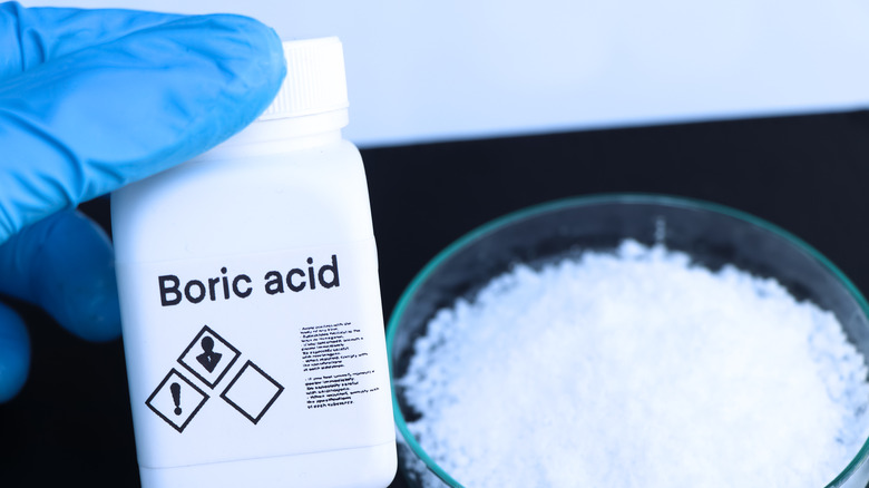 Boric acid in bottle