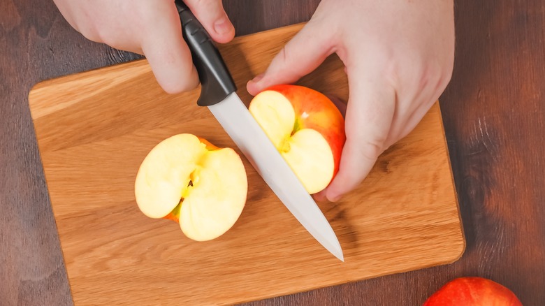 Apple sliced in half