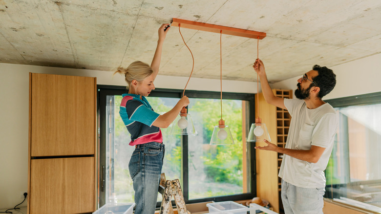 couple hanging light fixtures