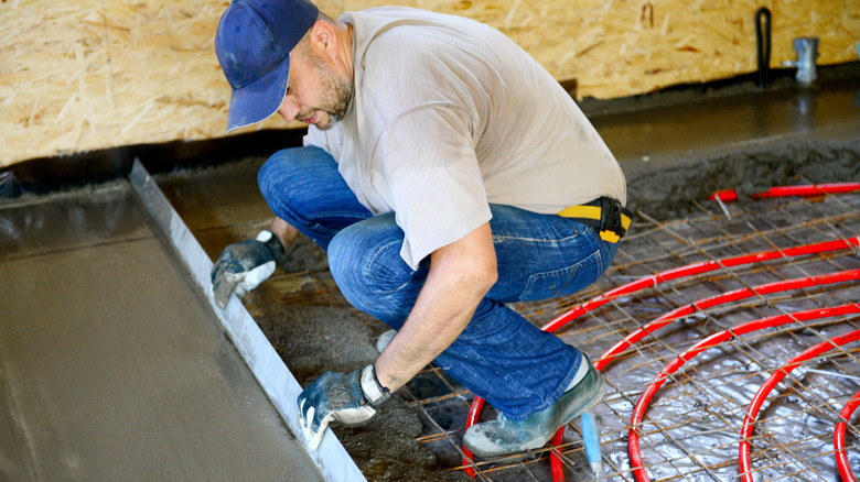 Man installing radiant floors