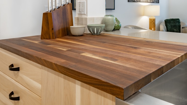 Wood kitchen countertop