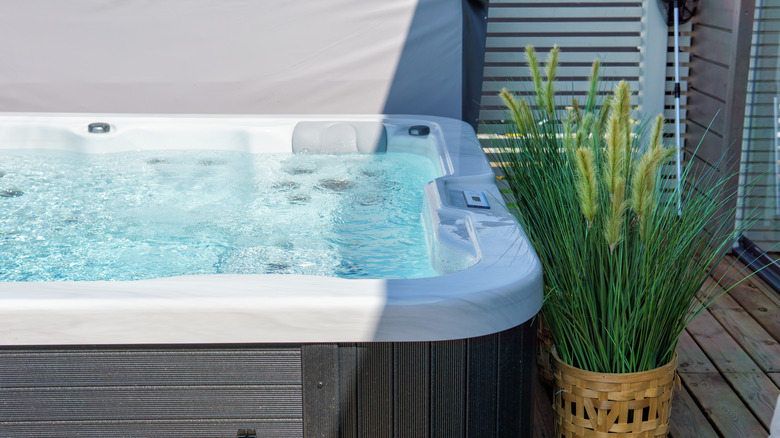 hot tub on terrace