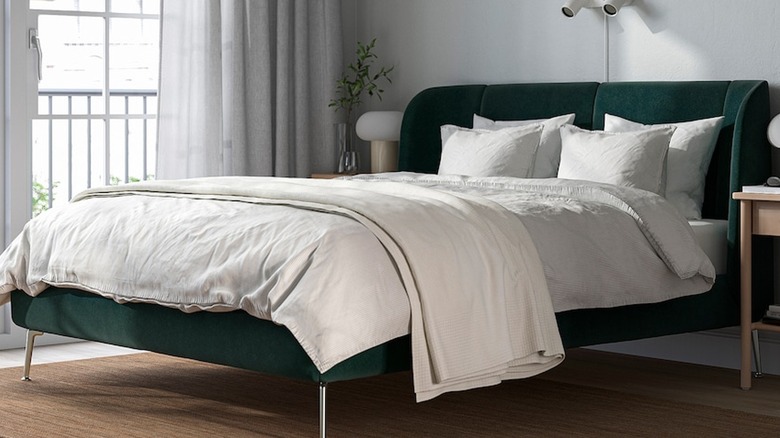 Green IKEA bed