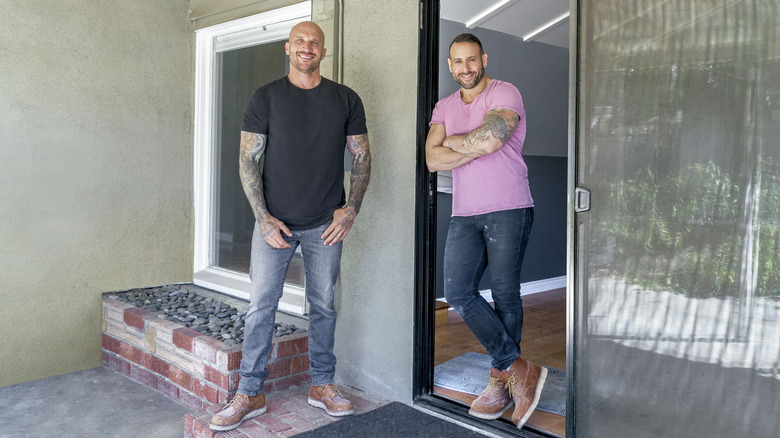 Mike Pyle and Carmine Sabatella in doorway