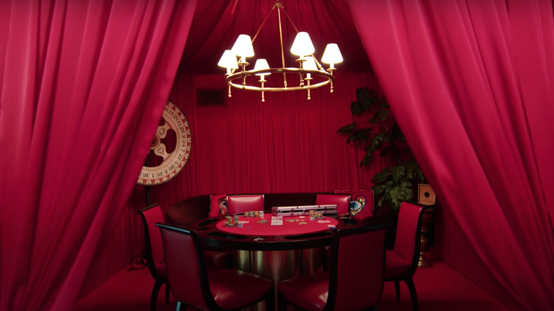 Cara Delevingne's red poker room