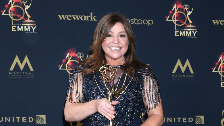 Rachael Ray with an Emmy Award