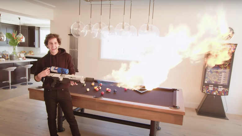 david dobrik with flamethrower