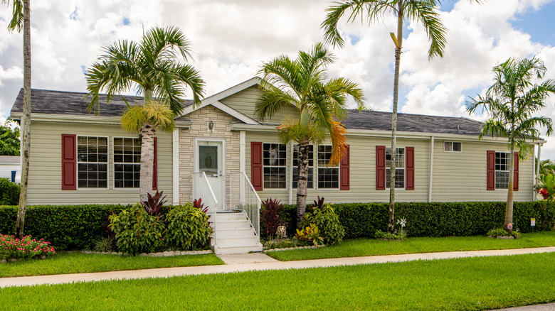 Exterior of mobile home