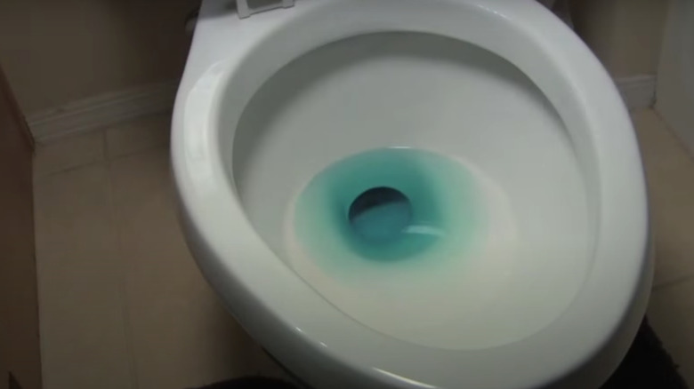 Food coloring in toilet water