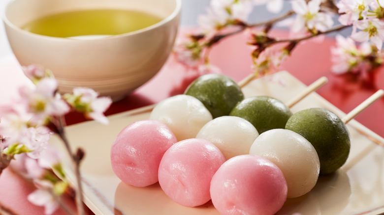 Cherry blossom tea and confection