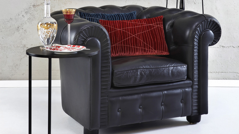 Black Chesterfield arm chair