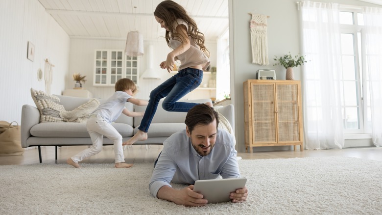 Kids running on carpet