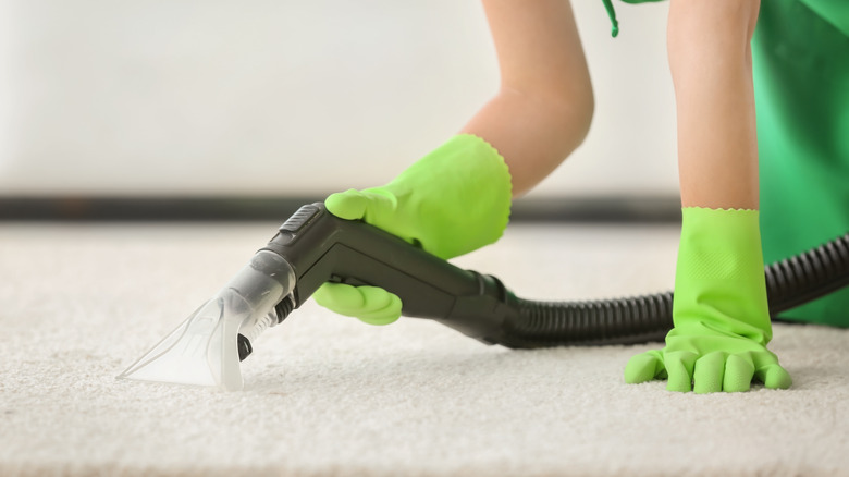 Vacuum cleaner on carpet